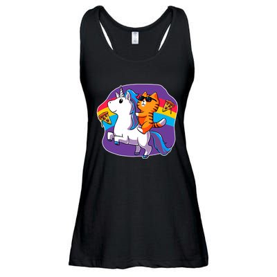 Magical Adventure Pizza Cat Unicorn Ladies Essential Flowy Tank