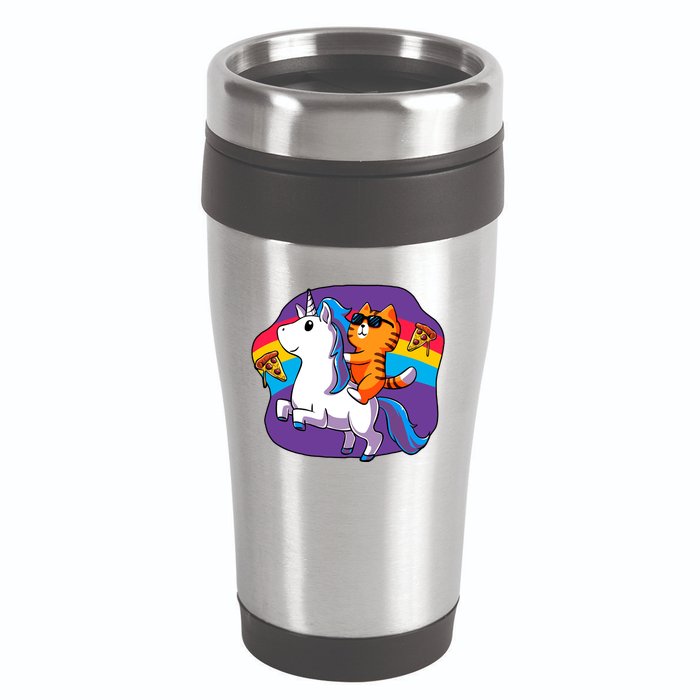Magical Adventure Pizza Cat Unicorn 16oz Travel Tumbler