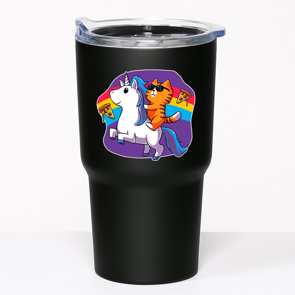 Magical Adventure Pizza Cat Unicorn Tumbler