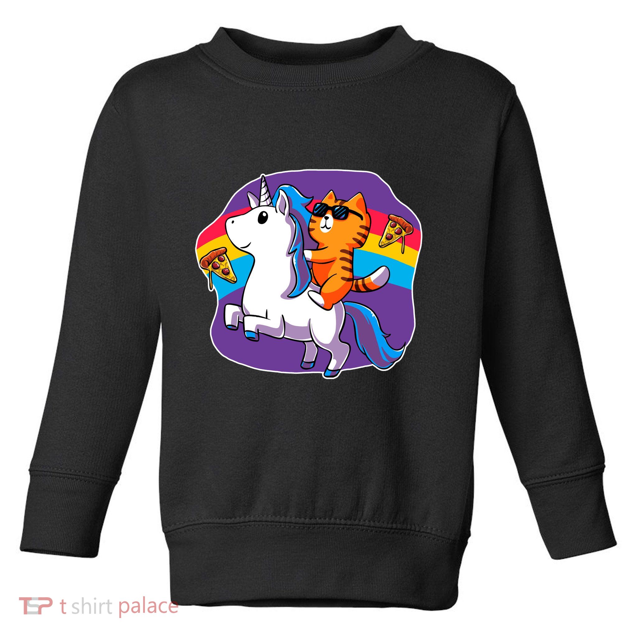 Magical Adventure Pizza Cat Unicorn Toddler Sweatshirt