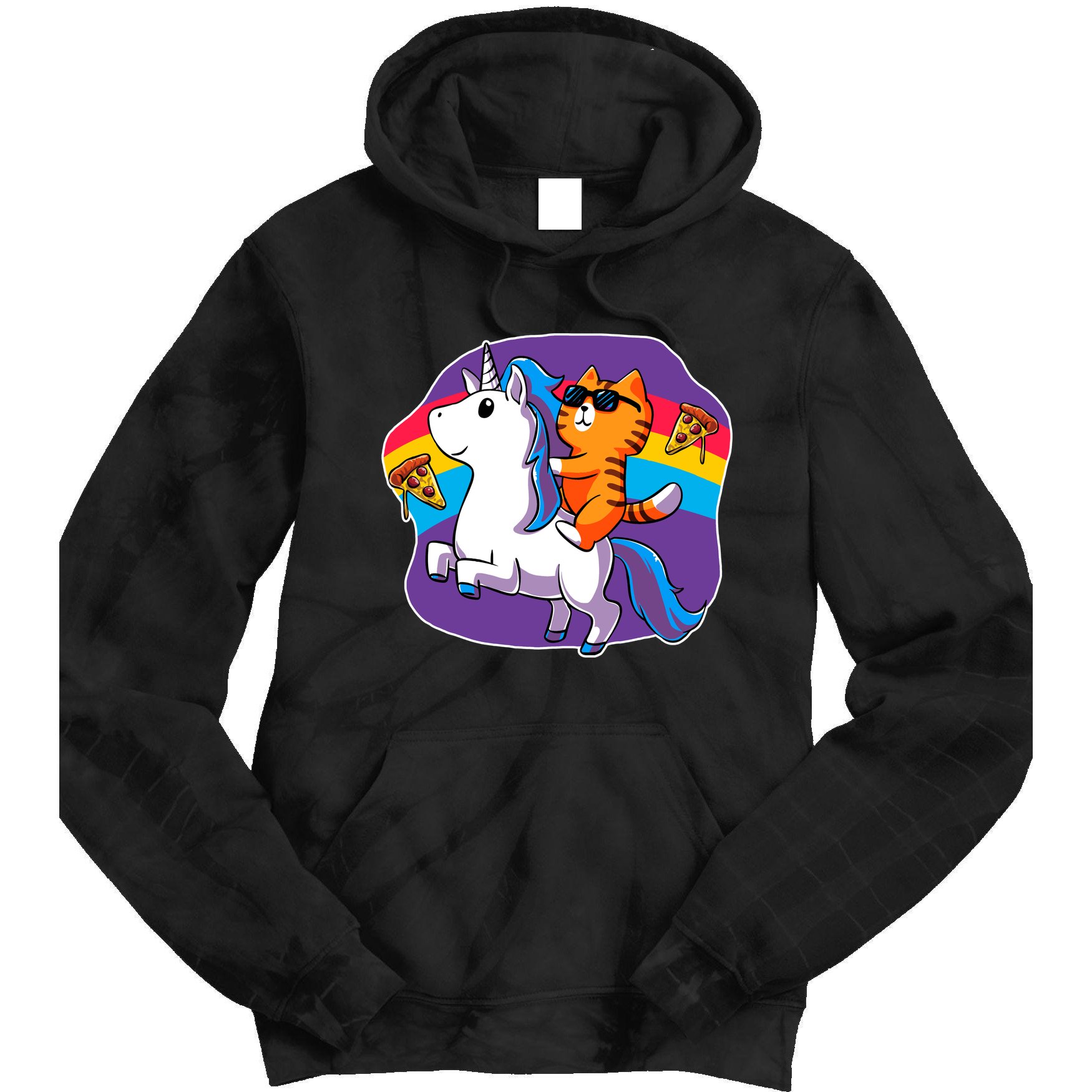 Magical Adventure Pizza Cat Unicorn Tie Dye Hoodie