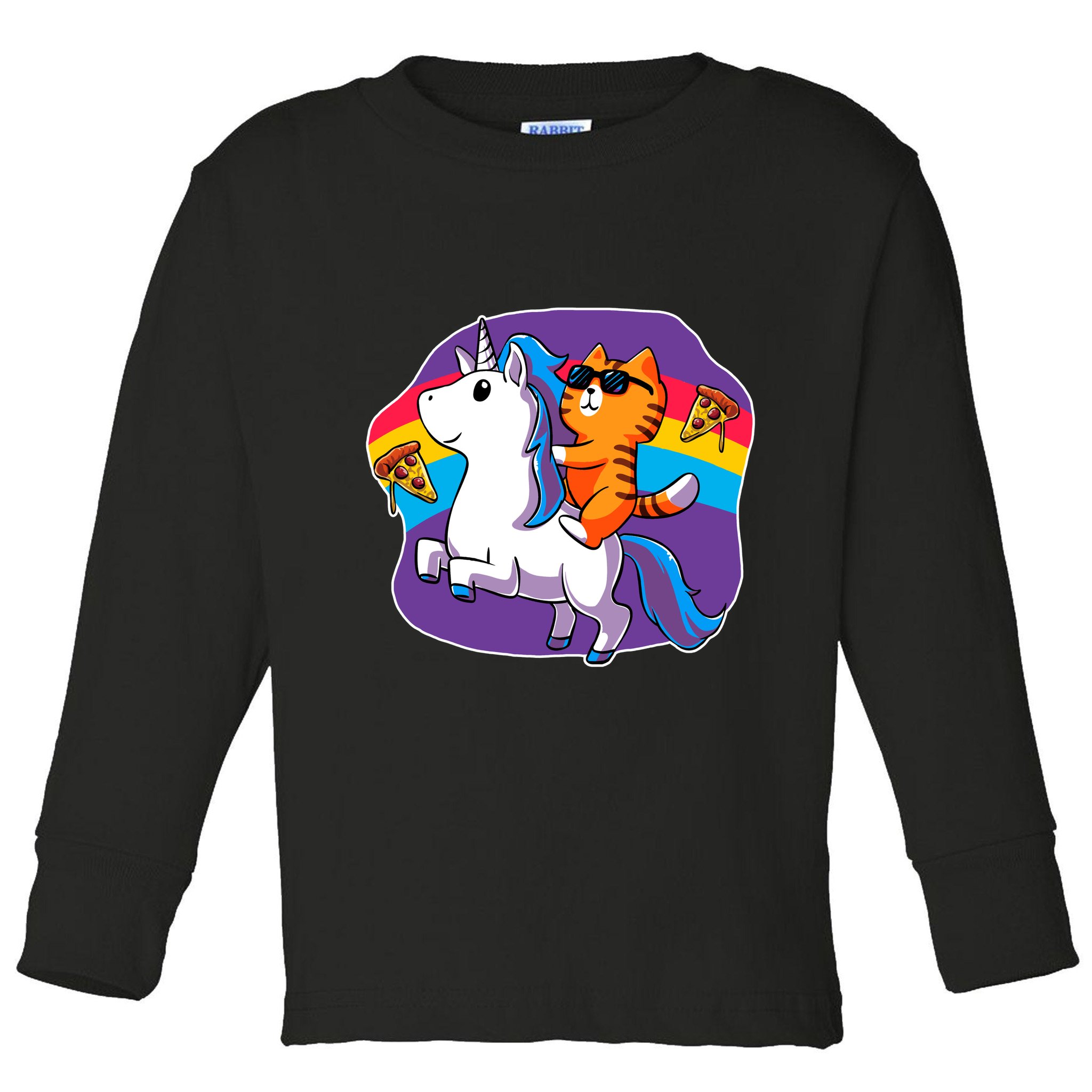 Magical Adventure Pizza Cat Unicorn Toddler Long Sleeve Shirt