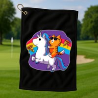 Magical Adventure Pizza Cat Unicorn Golf Towel