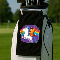Magical Adventure Pizza Cat Unicorn Golf Towel
