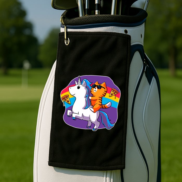 Magical Adventure Pizza Cat Unicorn Golf Towel