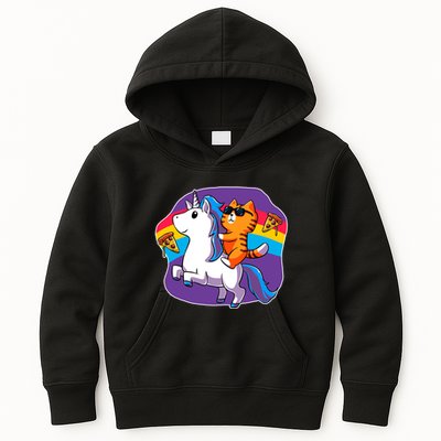 Magical Adventure Pizza Cat Unicorn Kids Hoodie