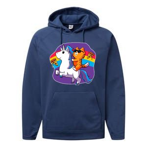 Magical Adventure Pizza Cat Unicorn Performance Fleece Hoodie