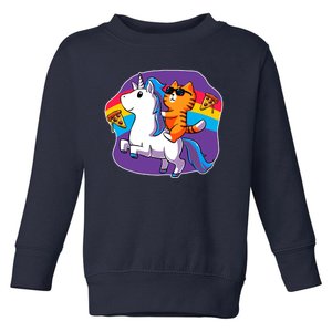 Magical Adventure Pizza Cat Unicorn Toddler Sweatshirt