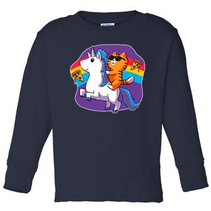 Magical Adventure Pizza Cat Unicorn Toddler Long Sleeve Shirt