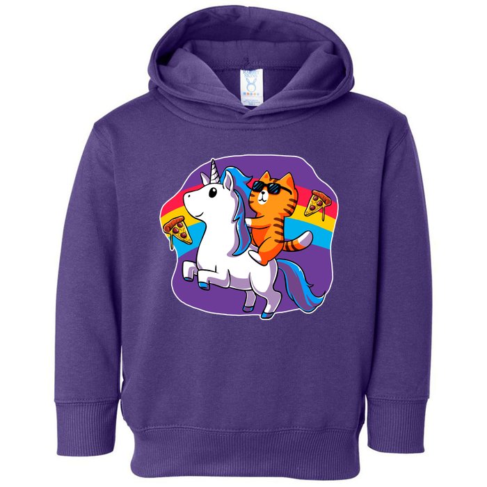 Magical Adventure Pizza Cat Unicorn Toddler Hoodie