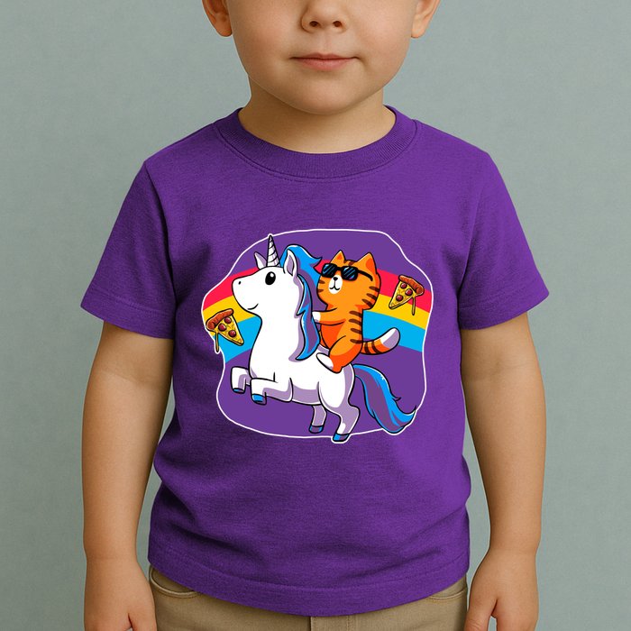 Magical Adventure Pizza Cat Unicorn Toddler T-Shirt