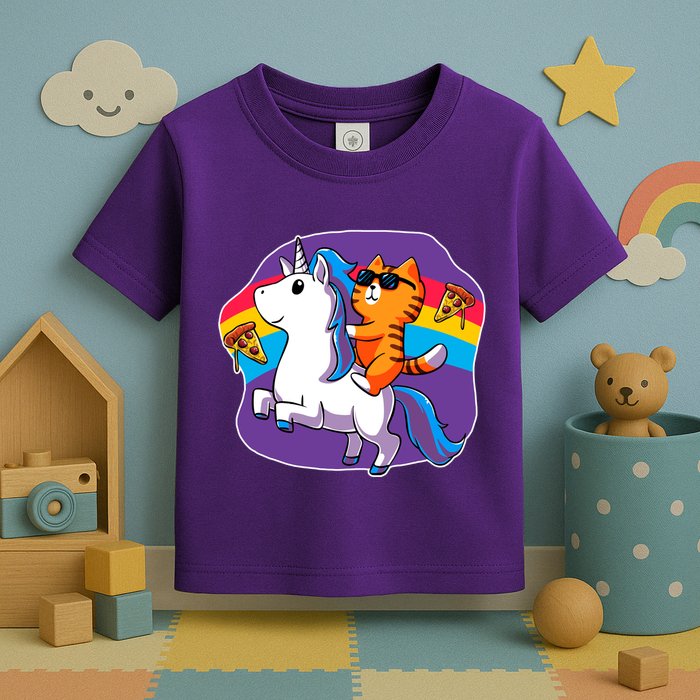 Magical Adventure Pizza Cat Unicorn Toddler T-Shirt