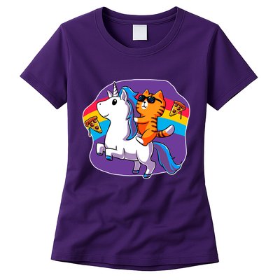 Magical Adventure Pizza Cat Unicorn Womens T-Shirt