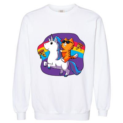 Magical Adventure Pizza Cat Unicorn Garment-Dyed Sweatshirt