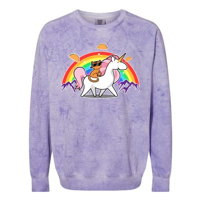 Magical Adventure Tacos Cat Unicorn Rainbow Colorblast Crewneck Sweatshirt