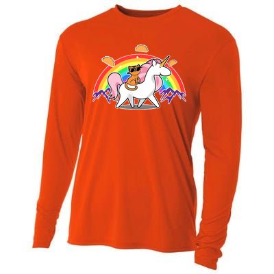 Magical Adventure Tacos Cat Unicorn Rainbow Cooling Performance Long Sleeve Crew