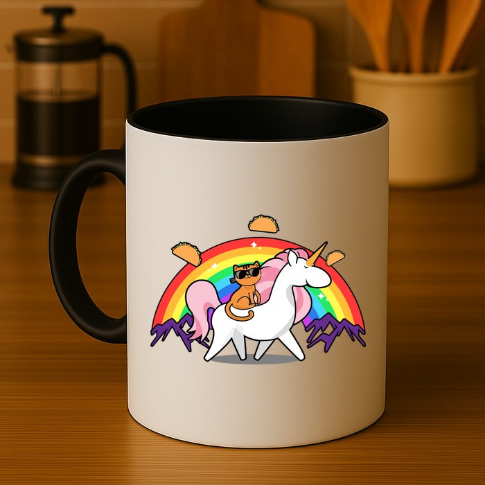 Magical Adventure Tacos Cat Unicorn Rainbow Mug