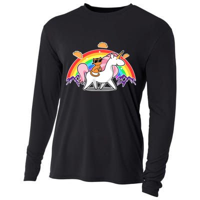Magical Adventure Tacos Cat Unicorn Rainbow Cooling Performance Long Sleeve Crew