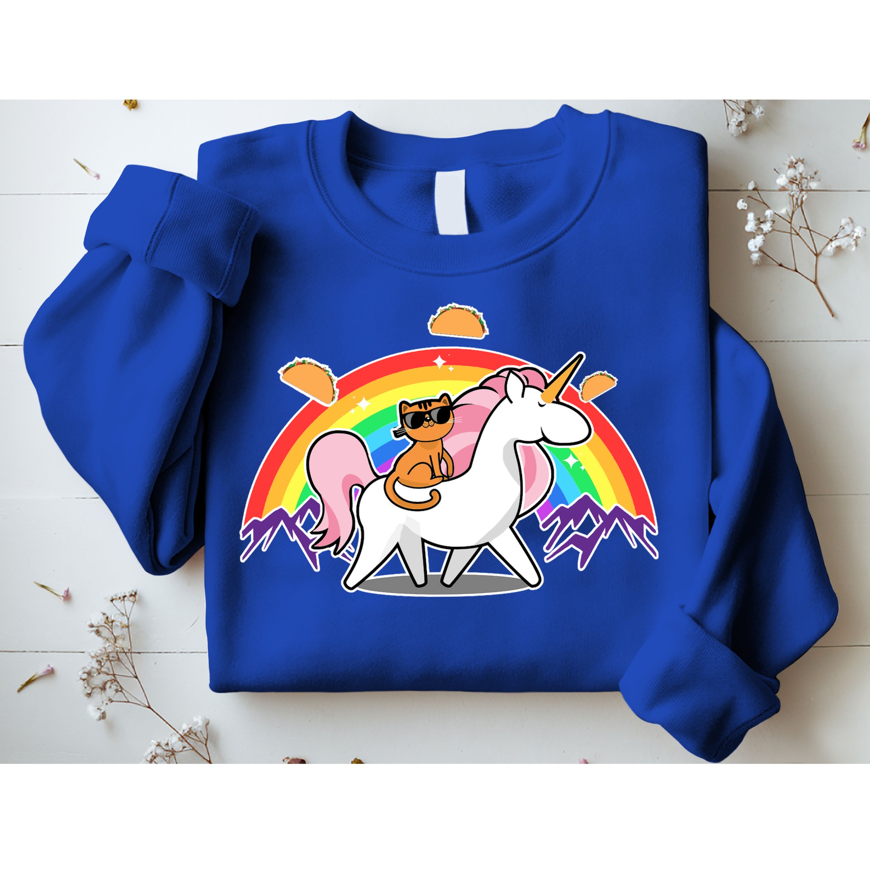 Magical Adventure Tacos Cat Unicorn Rainbow Sweatshirt