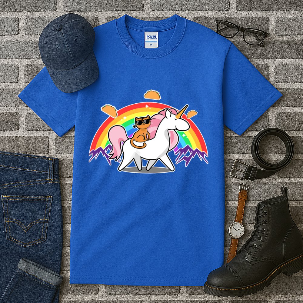 Magical Adventure Tacos Cat Unicorn Rainbow Tall T-Shirt