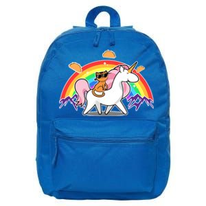 Magical Adventure Tacos Cat Unicorn Rainbow 16 in Basic Backpack