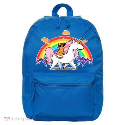 Magical Adventure Tacos Cat Unicorn Rainbow 16 in Basic Backpack