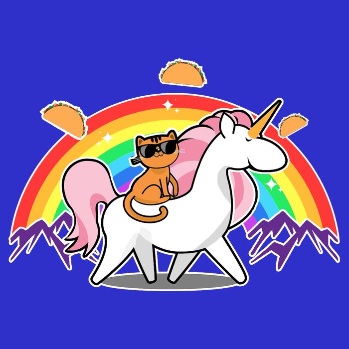 Magical Adventure Tacos Cat Unicorn Rainbow 16 in Basic Backpack