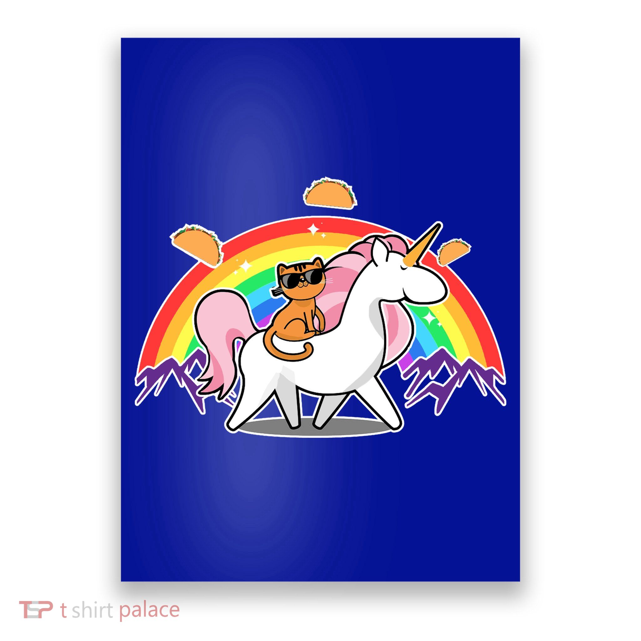 Magical Adventure Tacos Cat Unicorn Rainbow Poster
