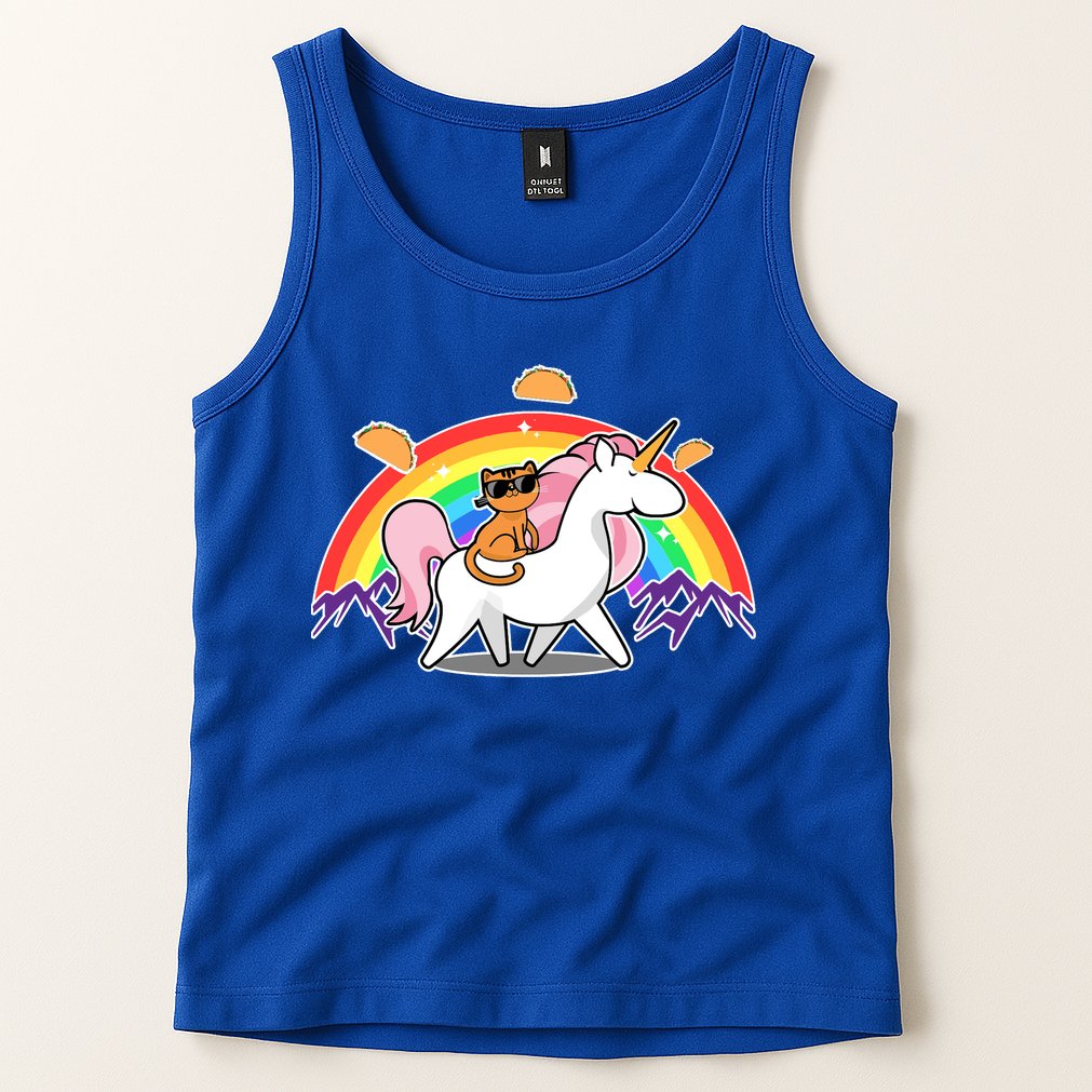Magical Adventure Tacos Cat Unicorn Rainbow Tank Top