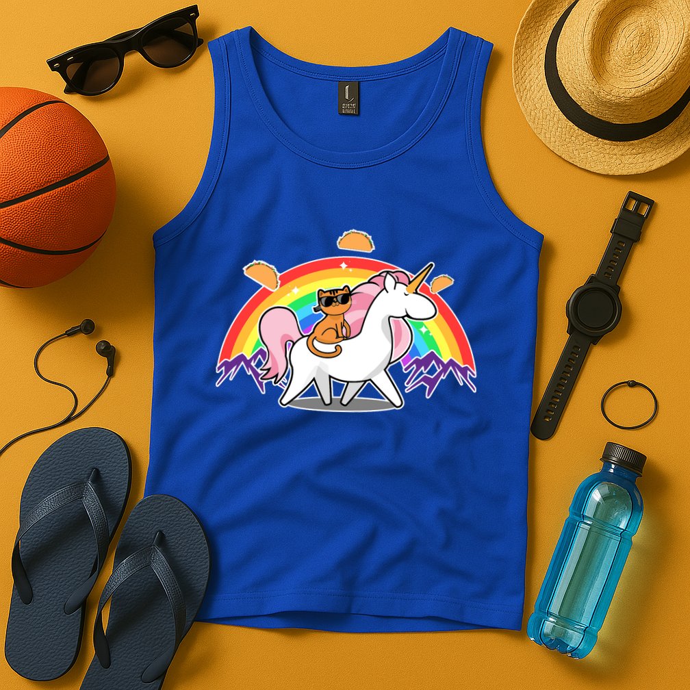Magical Adventure Tacos Cat Unicorn Rainbow Tank Top