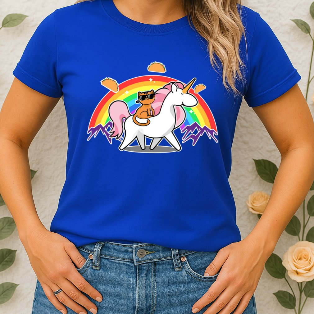 Magical Adventure Tacos Cat Unicorn Rainbow Womens T-Shirt