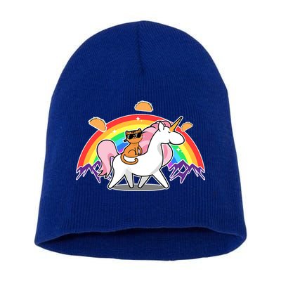 Magical Adventure Tacos Cat Unicorn Rainbow Short Acrylic Beanie