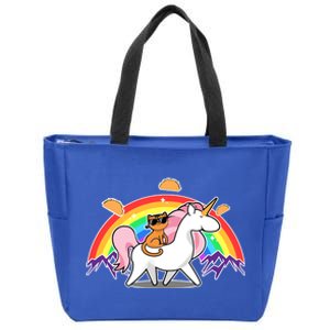 Magical Adventure Tacos Cat Unicorn Rainbow Zip Tote Bag