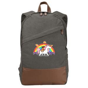 Magical Adventure Tacos Cat Unicorn Rainbow Cotton Canvas Backpack