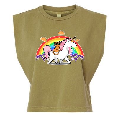 Magical Adventure Tacos Cat Unicorn Rainbow Garment-Dyed Women's Muscle Tee