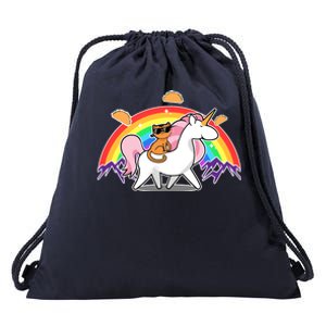 Magical Adventure Tacos Cat Unicorn Rainbow Drawstring Bag