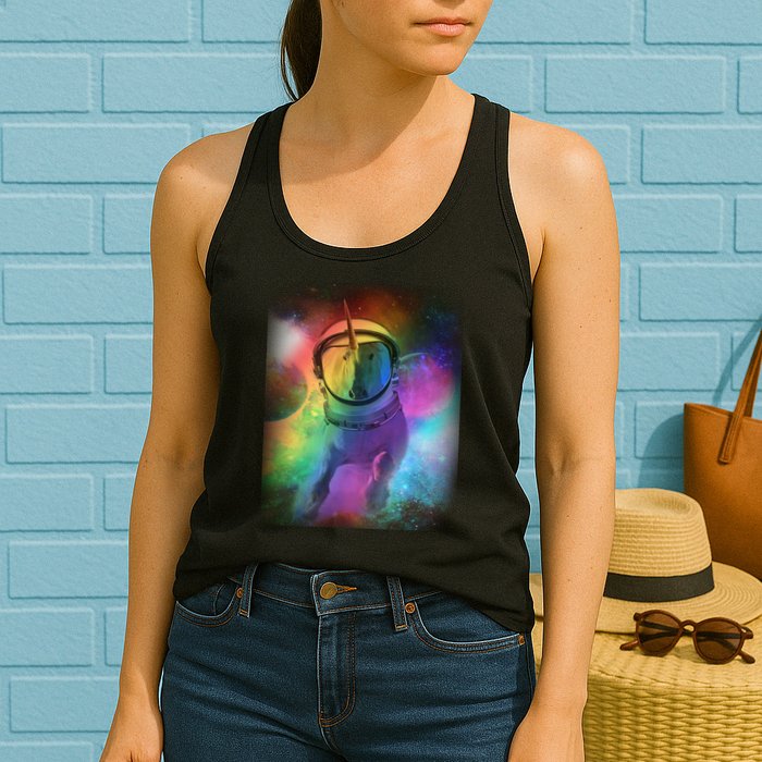 Magical Astronaut Unicorn In Space Womens Tank Top