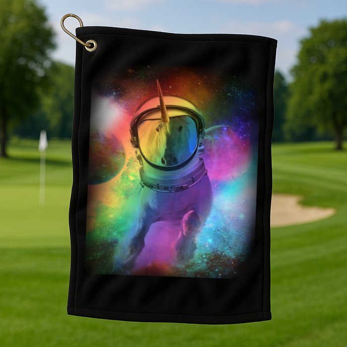 Magical Astronaut Unicorn In Space Golf Towel