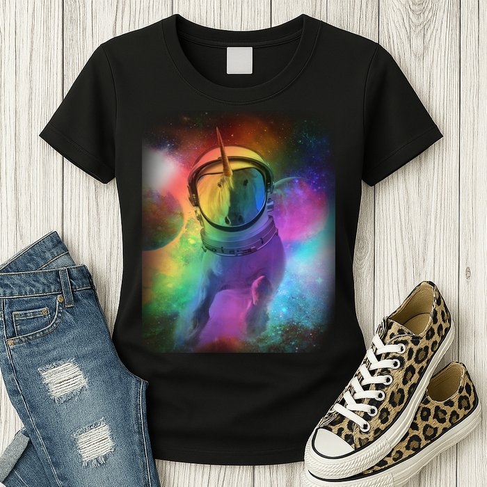 Magical Astronaut Unicorn In Space Womens T-Shirt
