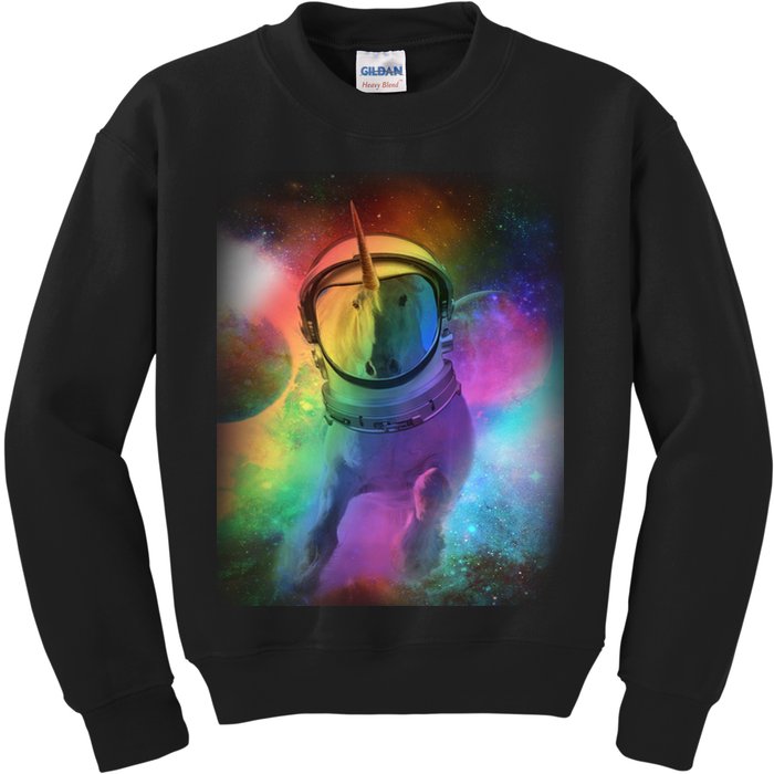 Magical Astronaut Unicorn In Space Kids Sweatshirt