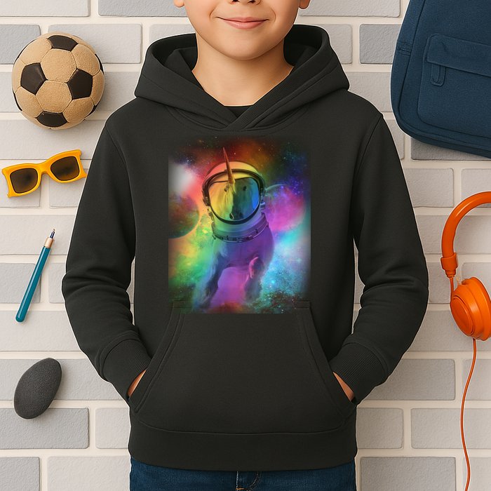 Magical Astronaut Unicorn In Space Kids Hoodie