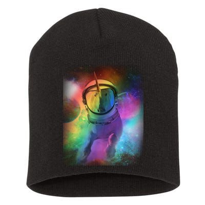 Magical Astronaut Unicorn In Space Short Acrylic Beanie
