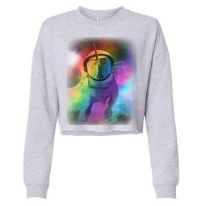 Magical Astronaut Unicorn In Space Cropped Pullover Crew