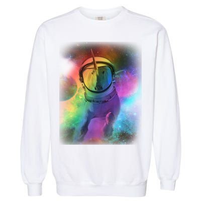Magical Astronaut Unicorn In Space Garment-Dyed Sweatshirt