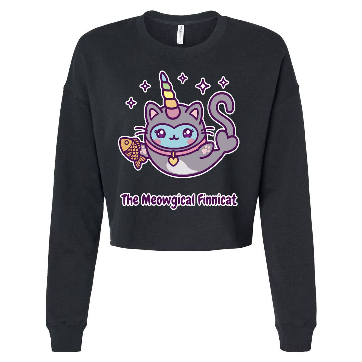Magical Finnimals Finnicat Unicorn Cropped Pullover Crew