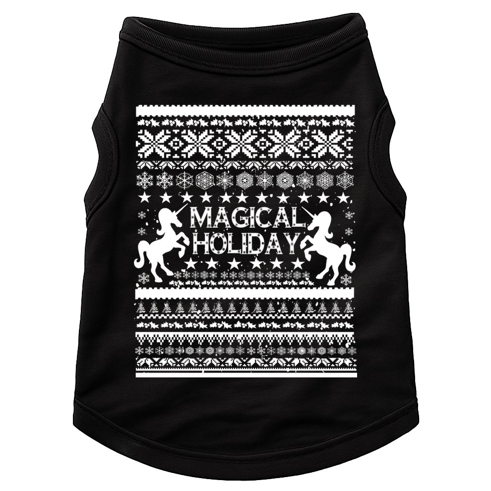 Magical Holiday Unicorn Ugly Christmas Sweater Doggie Tank