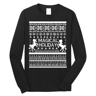 Magical Holiday Unicorn Ugly Christmas Sweater Long Sleeve Shirt