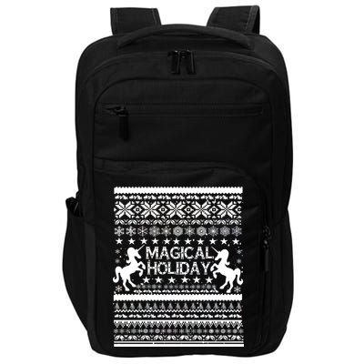 Magical Holiday Unicorn Ugly Christmas Sweater Impact Tech Backpack