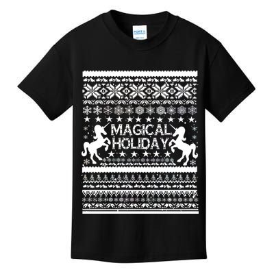 Magical Holiday Unicorn Ugly Christmas Sweater Kids T-Shirt
