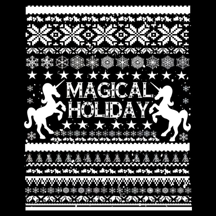 Magical Holiday Unicorn Ugly Christmas Sweater Zip Tote Bag